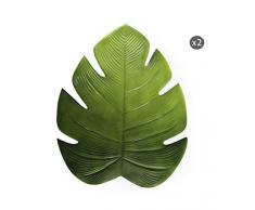 Excelsa Tropical Lot de 2 Sets de Table Vert 43 x 38 cm