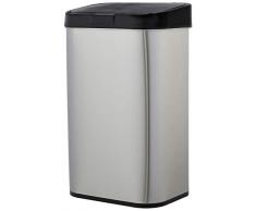 AmazonBasics Poubelle automatique en acier inoxydable - Rectangulaire, 60 litres