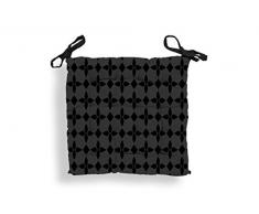 Soleil docre Dessus de Chaise capitonnÃ©, Coton, Noir, 40x40x5 cm