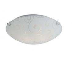 Plafonnier Verre transparent avec décorations satinées 2 x 60 W E27 Art. 40400-2