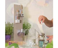 KalaMitica Set Tableau de Cuisine avec Accessoires magnÃ©tiques KIT-63 50x14x1 cm Beige