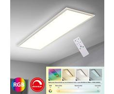 Briloner Leuchten - Panneau LED RVB CCT Ultra-Plat, Plafonnier Rectangulaire (119,5 x 29,5 cm), Blanc, TempÃ©rature de Couleur rÃ©glable (3 000-6 500 Kelvin), Dimmable, IntensitÃ© Lumineuse 4100 lumens