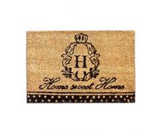 Relaxdays 10016797 Paillasson en fibres de coco Tapis dâentrÃ©e 40 x 60 cm Natte de plancher âHOME SWEET HOME avec dessous PVC antidÃ©rapant caoutchouc tapis de sol essuie-pieds accueil, marron