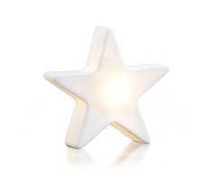 8 Seasons Design Lampe en plastique en forme dÃ©toile Blanc 12Â cm