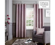 Catherine Lansfield - Rideaux doublÃ©s Ã Oeillets Glamour Weave - texturÃ© - bruyÃ¨re - 168 x 137 cm