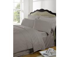 Highams de 100% Coton Ã©gyptien Uni Drap Plat, Coton, Portobello, Simple, 178Â x 260Â cm