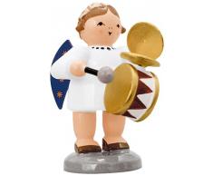 KWO Olbernhau NoÃ«l Allemand Ange avec Tambour Et des Hochets 5 Cm / 2 Po Authentique Erzgebirge Anges en Bois Kwo