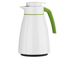 Emsa 516234 BELL Pichet isotherme, Aroma Diamond, Fermeture Quick Tip,1,0 L , blanc/vert