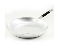 Pentole Agnelli PoÃªle Basse Ã©vasÃ©e en Aluminium, Ã©paisseur 3 mm, avec poignÃ©e Tubulaire en Acier Inoxydable, argentÃ© 40Â cm Argent