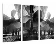 Tableau Moderne Photographique, Impression sur bois, Hélices géantes Vintage Boat Three, film Titanic, 97 x 62 cm, ref. 27008