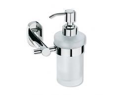 Kela 22695 distributeur mural de savon liquide, 250 ml, verre/acier inoxydable, Lucido