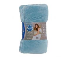 Bleu Câlin Plaid Polaire Microfibre Bleu Glacier 150x200 cm COM2G