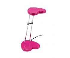 Mathias 3481163 LAMPE BUREAU SHAPE COEUR, Plastique, Intégré, 1.8 W, Rose, L13 H41 cm