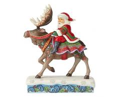 Enesco 6004133 Figurine Rennes pÃ¨re Noel, RÃ©sine, Multicolore, 23cm