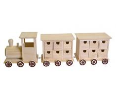 Artemio 14002090 Calendrier de lAvent en Bois à décorer Train-58cm x 15cm x 11.5cm, 58 x 11,5 x 15 cm