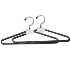 H & L Russel Lot de 6 cintres Ã revÃªtement antidÃ©rapant Noir