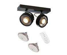 SLV Spot LED KALU QPAR 111Â pivotant et rotatif Bar en Smart Kit, aluminium GU10Â 19Â W, noir, 30Â x 9Â x 18Â cm, 4Â unitÃ©s