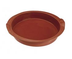 Happy flex HF1016 Moule à Tarte Rond Diamètre 240 mm Silicone Brique Rouge-Contenance 1,7 l