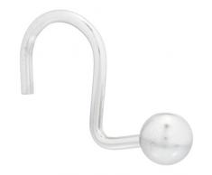 AmazonBasics Crochets pour rideau de douche Crochets en S, Nickel