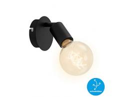 Briloner Leuchten 2868-015, spot mural Ã 1, rÃ©tro/vintage, lampe tournante et pivotante, E27, max. 60W, mÃ©tal, noir, 60 W