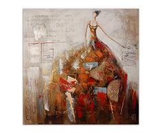 Arte Dal Mondo AS272X1 Dame Tableau Modern Peint Ã la Main sur Toile avec Chassis, Multicolor, 120x120x3,5 cm