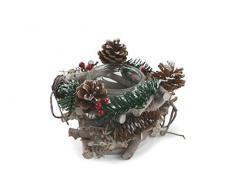 Villa dEste Home Tivoli 2423149Â Tallin photophore Rond avec Verre, Bois, Acier/Argent, Taille Unique