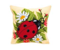 Kit coussin au point de croix Coccinelle