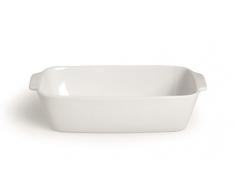 Excelsa Grand Four Plat rectangulaire avec Manche, céramique, Blanc, 26 x 16 x 7 cm
