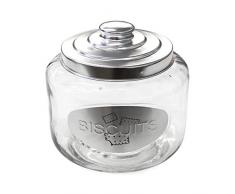 Saveur et Degustation KA1140 Bocal A Biscuits en Verre avec Couvercle 3L-Couleur ALEATOIRE, INOX 2 Design