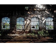 Scenolia Tapisserie Toile Textile Urbex Friche Industrielle 4 x 2,70m - DÃ©coration Murale Effet Trompe lâOeil - RevÃªtement Panoramique Poster XXL - Pose Facile et QualitÃ© HD