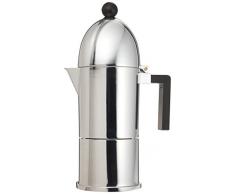 Alessi A9095/6 B la Cupola Cafetière Espresso en Fonte Daluminium, Poignée et Pommeau en Résine Thermoplastique Noir, 6 Tasses