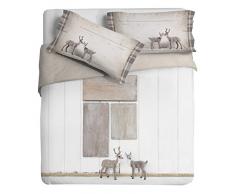 Ipersan 1 Personne Parure Housse de Couette Fine Art Piume 155x240 Couleur Gris/Fuchsia