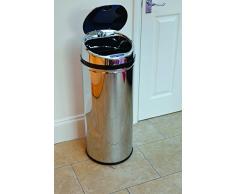 Jean-Patrique Ustensiles de Cuisine en Acier Inoxydable 45L Handsfree Capteur Automatique Mains Libres Poubelle Ronde | Hands, Pedal - Free