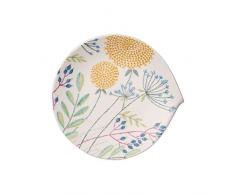 Villeroy & Boch Flow Couture Assiette pour le petit dÃ©jeuner, 23x22 cm, Porcelaine Premium, Blanc/Multicolore