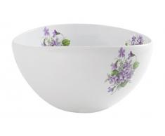 La Cija Saladier en Porcelaine avec Motif de Violettes Blanc