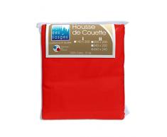 Nuit des Vosges 2107944 Cotoval Housse de Couette Uni Coton Rouge 240 x 260 cm