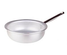 Pentole Agnelli - Casserole Distribution de Chaleur pour Battre au Fouet, en Aluminium et Acier Inoxydable - Couleur Argent 28Â cm Argent