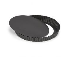 Patisse 2949 Moule à Tarte Antiadhésif Fond Amovible Acier Revêtu Gris Anthracite 30 cm
