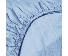 Heckett Lane Drap Housse 100% Satin de Coton mako 160 x 200 + 35 cm Arctic Ice