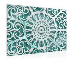 Tableau decoration murale Mandala 120 x 80 cm - XXL Impression sur Toile Salon Appartment 3 Parties - prÃªt Ã accrocher - 109631b