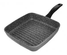 Warimex 7515 Poêle Grill Stoneline carrée en Aluminium, sans Couvercle et avec revêtement Anti-adhérent (Tous Types de Feux + Induction), Ø 26 et 26 cm