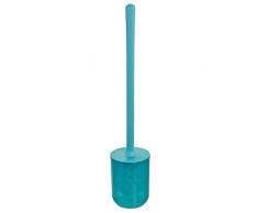 iDesign 29174EU Valet, Petit Balai Support en Plastique Toilettes invités, Brosse WC Moderne avec Poils Robustes et Protection Anti-éclaboussures, Bleu, 8, 1 cm de diamètre x 40, 6 cm