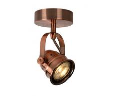 Lucide CIGAL - Spot Plafond - Ã 9 cm - LED - GU10 - 1x5W 2700K - Cuivre