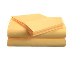 Superior 1500Â Series Massif Poche Profonde Super Doux et rÃ©sistant Ã Rides, Parure de lit 100% Microfibre brossÃ©, Or, Full, Lot de 4
