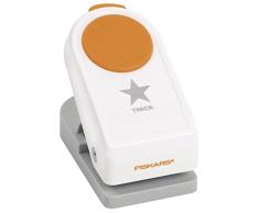 Fiskars Perforatrice à levier, Ãtoile, à 2,5 cm, Pour droitiers et gauchers, Acier de qualité/Plastique, Blanc/Orange, Power Punch, M, 1020488