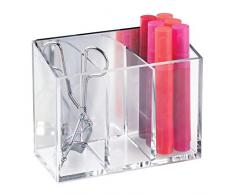 Interdesign 21620EU AFFIXX Peel-et-Stick Rangement de meuble Plastique Transparent/Accent miroir 12,60 x 6,20 x 10,29 cm