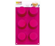 ScrapCooking 3117 Moule Multi 6 Muffins, Silicone, Rose, 32 x 18 x 4 cm