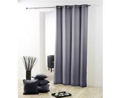 douceur dintérieur rideau a oeillets plastique 140x260 cm polyester essentiel beton