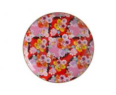 Maxwell Williams Assiette en porcelaine anglaise Motif floral cachemire Noir, Porcelaine, Rouge, 19 cm