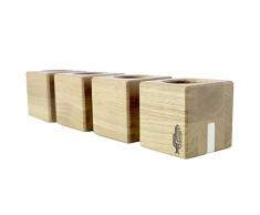 Bois butiq kvar Bougeoir, Bois, Naturel, Blanc 38Â x 8Â x 8Â cm
